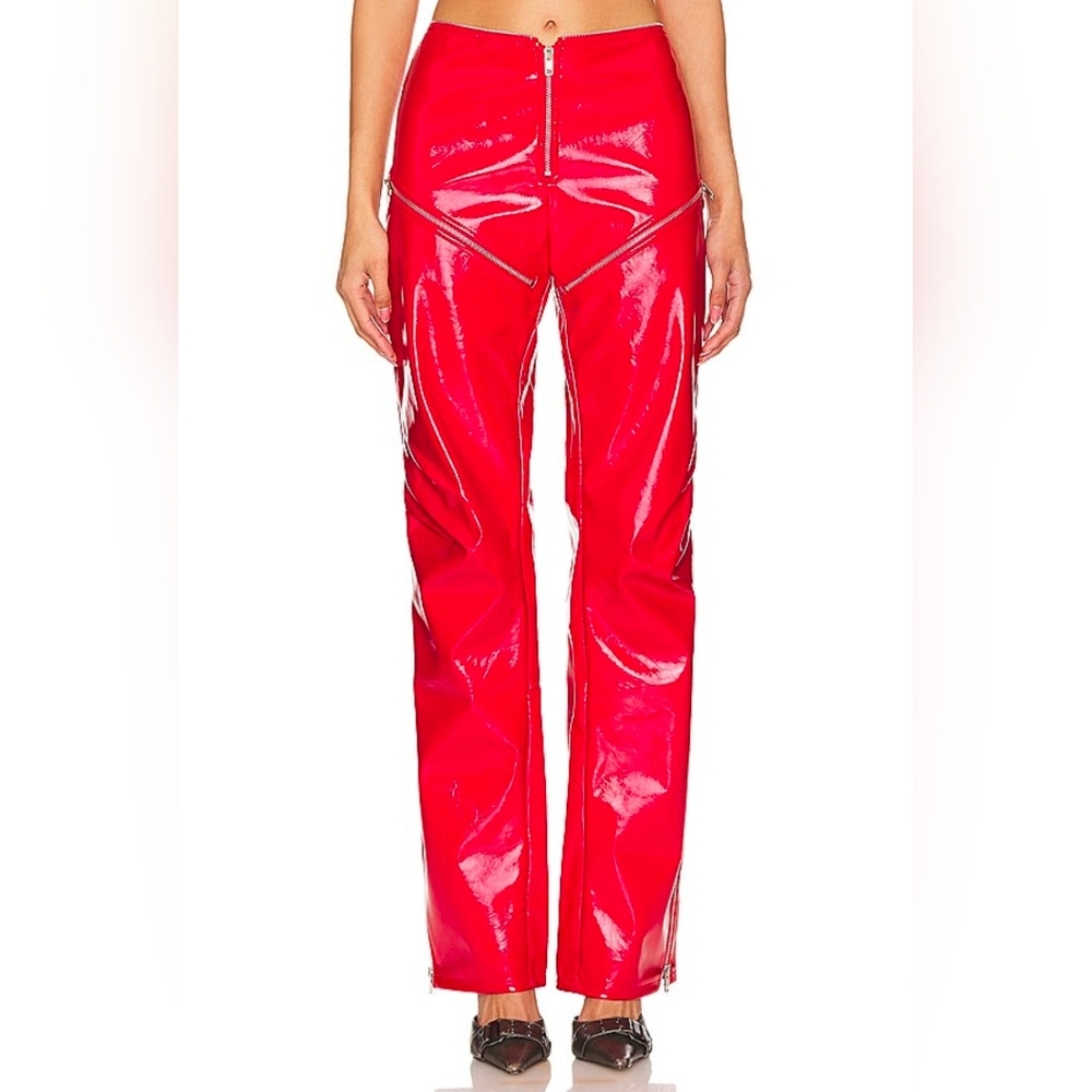 I.AM.GIA Red Isla Patent Faux Leather Pants Size Medium